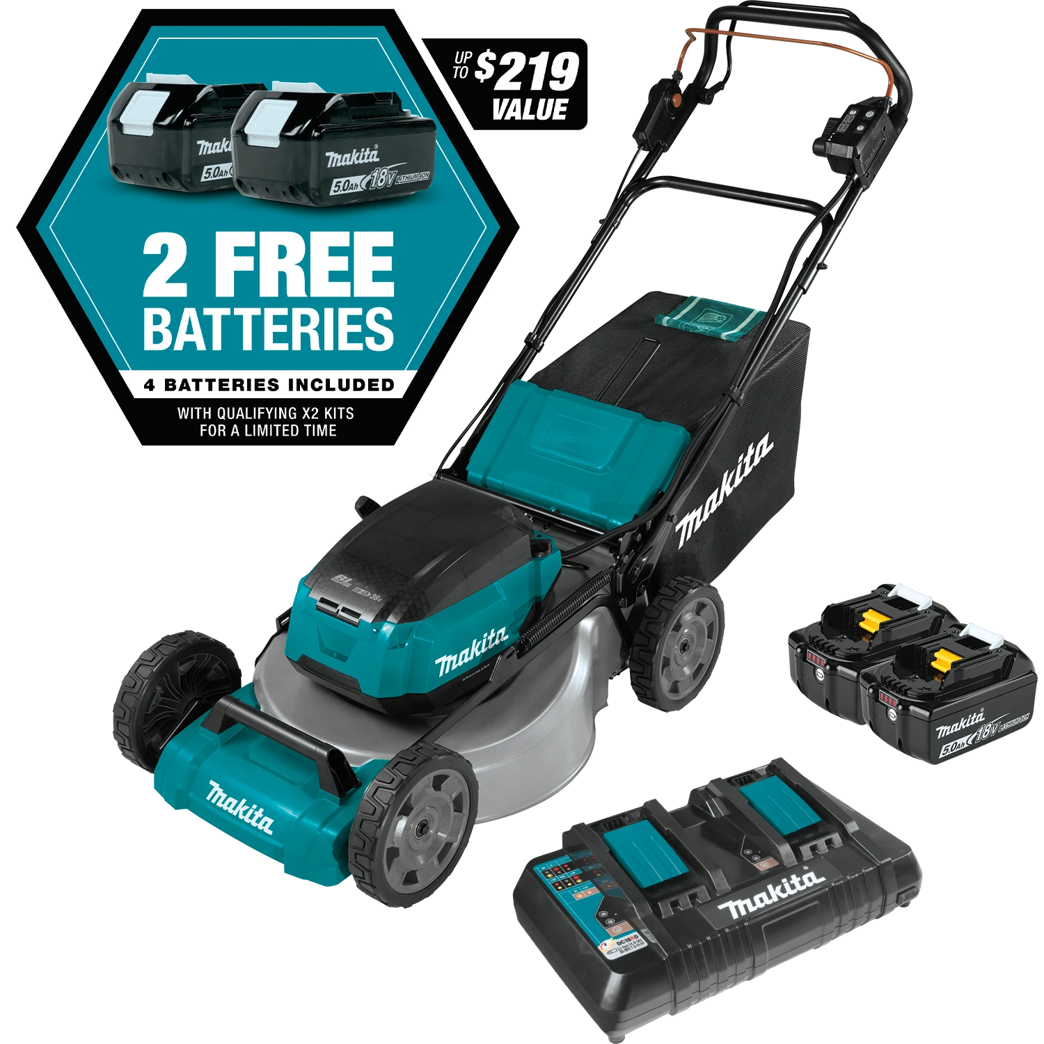 Makita 36V (18VX2) LXT 21″ Self Propelled Walk Mower #XML08PT1 3 Makita 36V (18VX2) LXT 21″ Self Propelled Walk Mower #XML08PT1