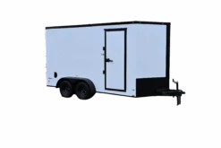 FR255 Freedom 7×14 Enclosed Trailer TA White Blackout 84″