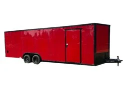 QC233 Quality 8.5×24 Enclosed Trailer TA 7K Red Blackout