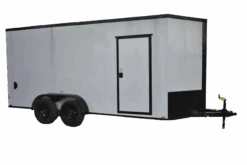 QC253 Quality 7×16 Enclosed Trailer TA White Blackout 84″